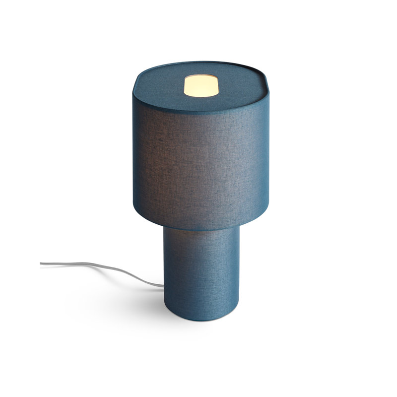 Navy Fabric Modern Table Lamp with Oval Shade
