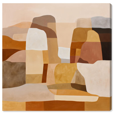 Chidester IV Canvas Print Taupe Boho Wall Art by Art Remedy, Gallery Wrapped, 12 x 12