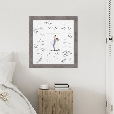 Cadre photo à motif de fines rayures, passe-partout pour livre de mariage, autographe pour tableau de signature, célébrations de mariage, soutien, encouragement ou retraite