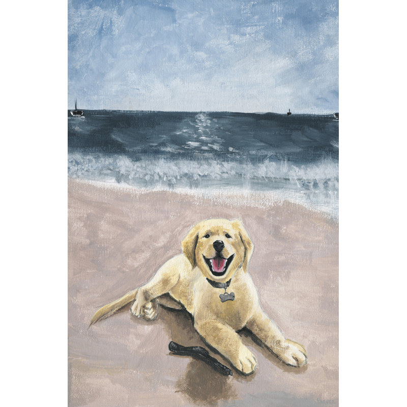 « happy retriever » par parvez taj,, reproduction d’art sur toile tendue, H 36 po x l 24 po x P 1,5 po