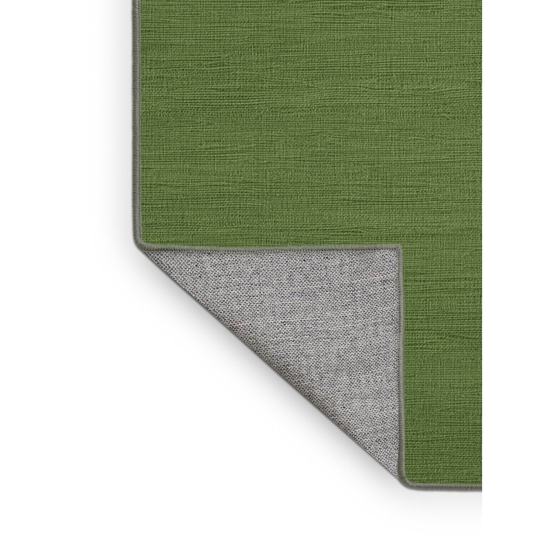 Machine Washable Solid Green Area Rug, Square 3'