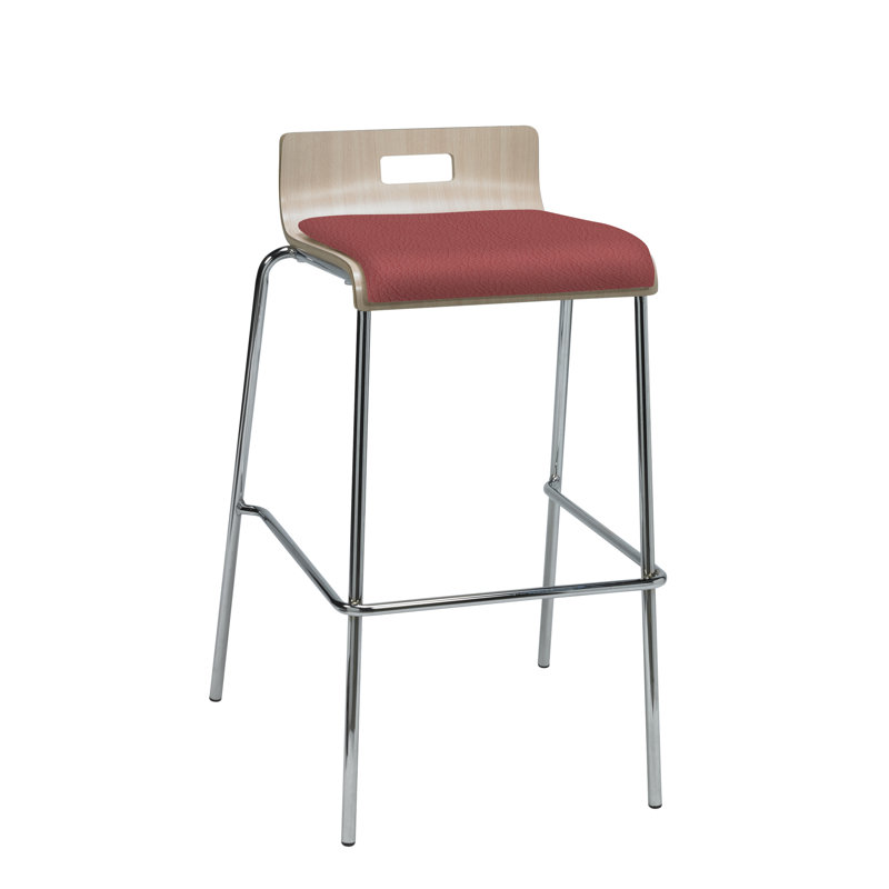 Tabouret Jive, Blanc, noir, Lipstick, Bar Stool (30” Seat Height)