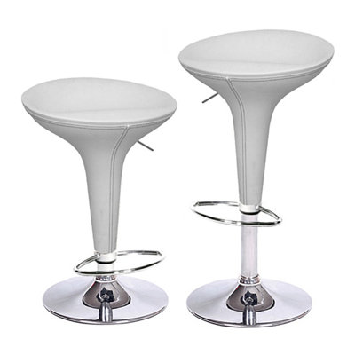 Nathalie Swivel Upholstered Faux Leather Adjustable Height Counter Stool