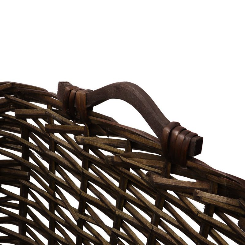 Hand Woven Wicker Laundry Basket with Handles