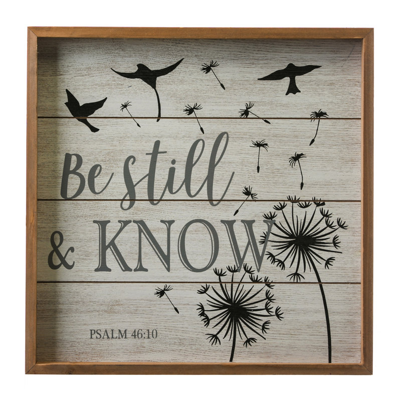 Décoration murale en bois Be Still And Know