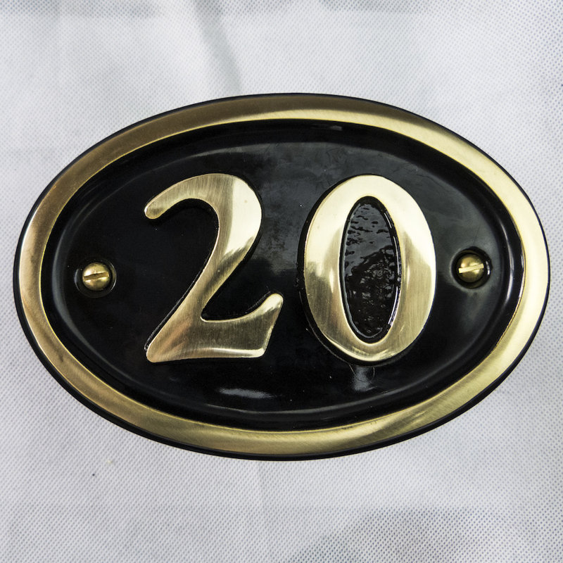 Tyrinia 10cm H Reflective Aluminum House Number, 20
