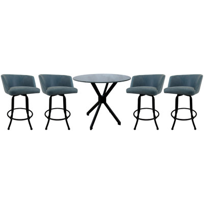 4 - Person Glass Top Four Leg Dining Set