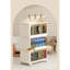 Bacs de rangement magnétiques à porte crème blanc avec roulettes et 3 - 20,13 po x 11,99 po x 31,1 po pliable pour la maison