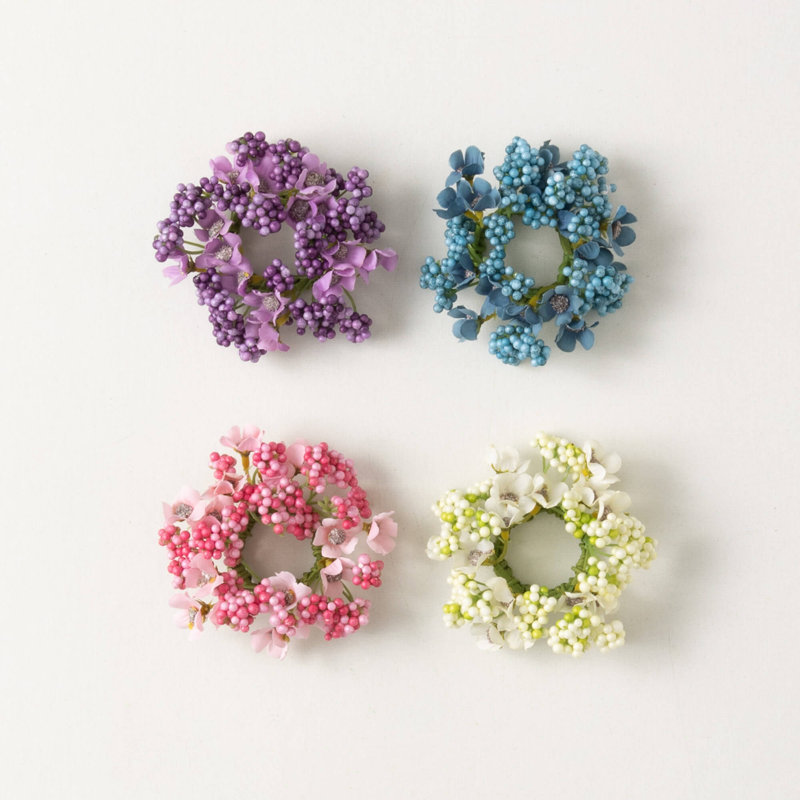 Multicolore, ensemble de 4 couronnes artificielles 4 po