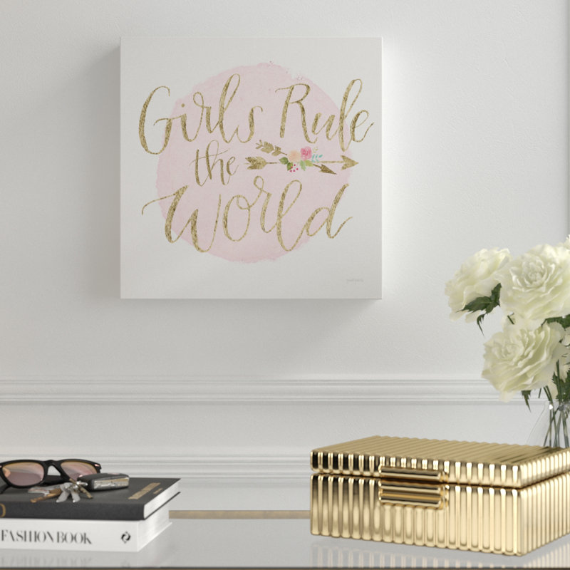 «Girl Power III», art textuel sur toile tendue, H 18 po x l 18 po