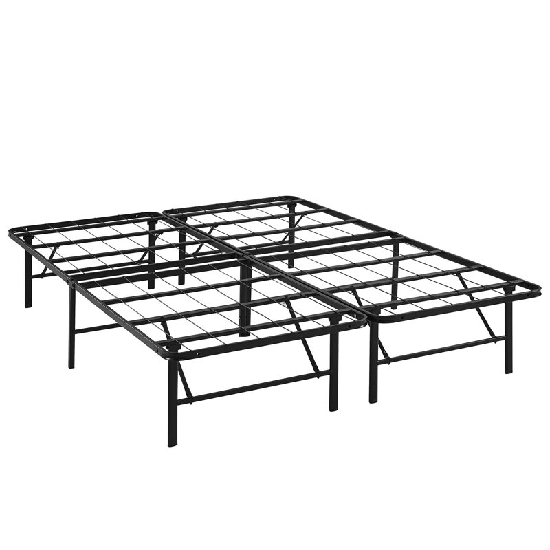 Horizon Full Light Blue Stainless Steel Metal Bed Frame with Slats