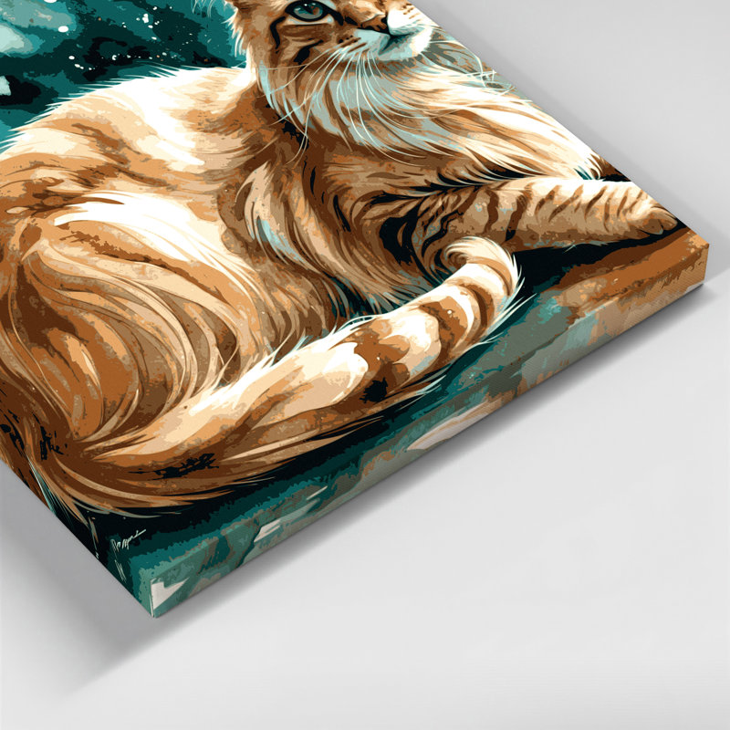 Chat brun, chats, art mural sur toile, H 20 po x l 30 po