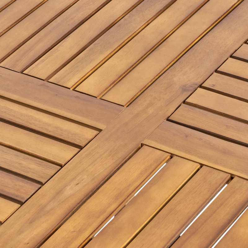 47.02 - Inch Outdoor Wood Table With Finish, Exquisite Craftsmanship, Solid Frame, Patio Use Table, And Heavy, Smooth Lines, Decor