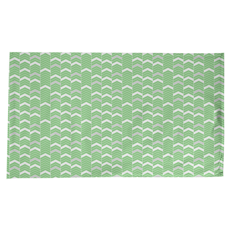 Nappe à chevrons à traits Stephenie, Vert / Gris