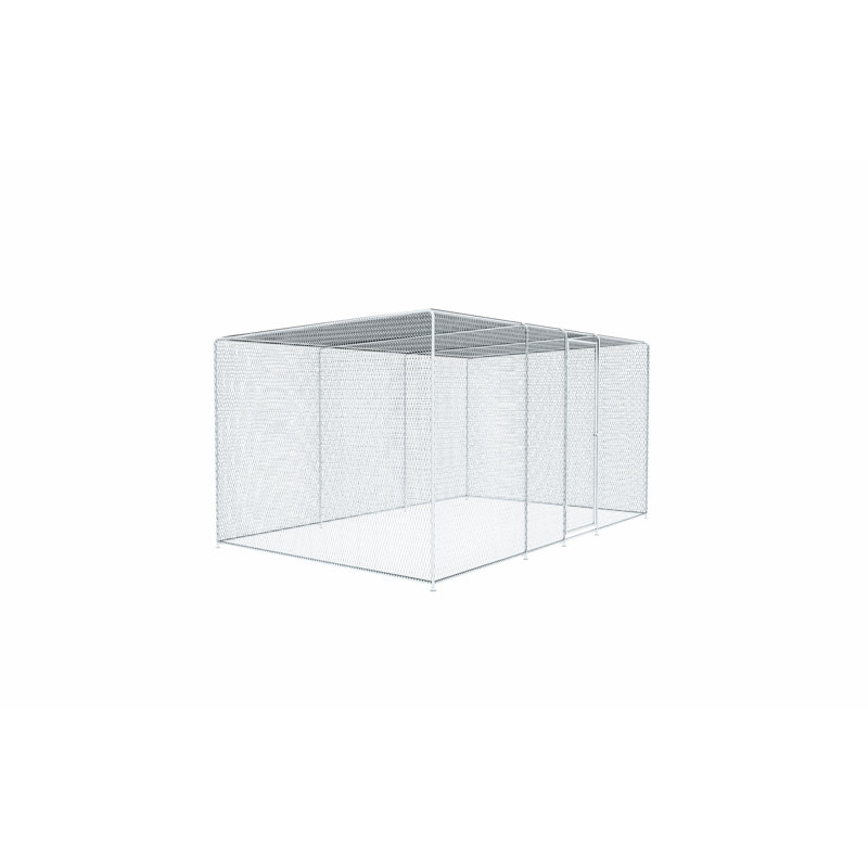 Enclos à poules 13 x 8 x 6,5 pi, filet, conception à verrouillage automatique, protection étendue et imperméable - cage en acier galvanisé avec revêtement, structure de 13 x 8 x 6,5 pi, verrou, couvercle, rouille