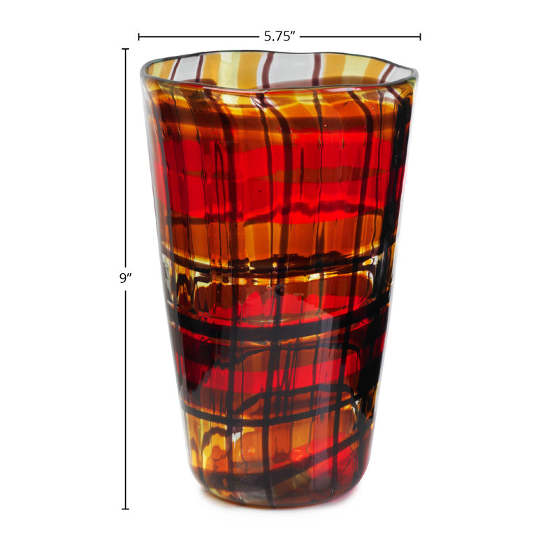 Tartan Glass Vase