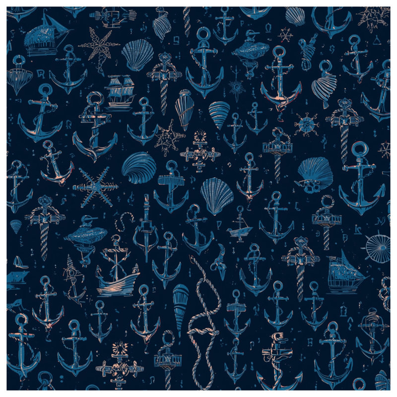 Housses de couette Nautical Anchor Seashells, Grand lit