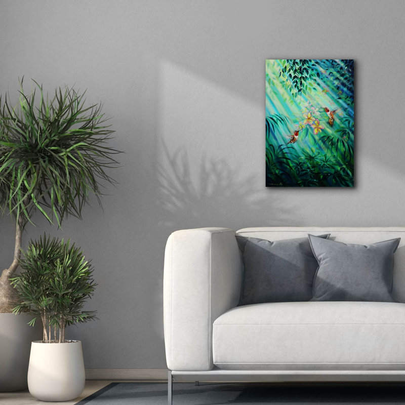 Art mural sur toile Trinx «Hummingbirds Plumeria» par Jan Kasparec, H 26 po x l 18 po x P 0,75 po