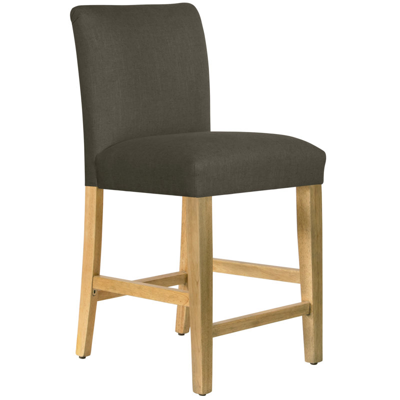 Tabouret de bar et de comptoir Hadrien, Tabouret de comptoir (siège d'une hauteur de 26 p, Lin ardoise classique