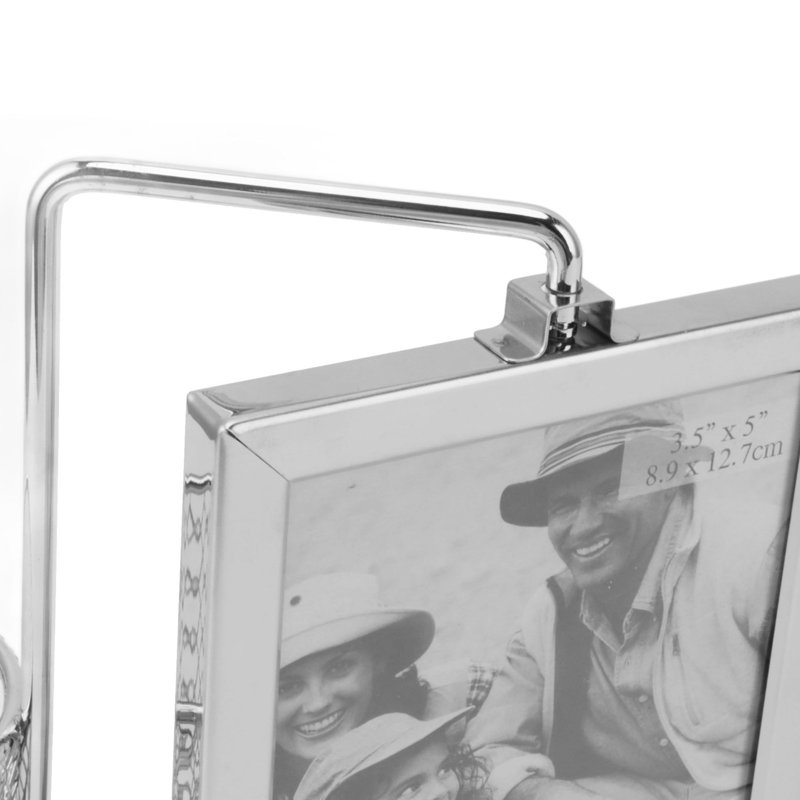Porte-stylo/cadre photo en acier inoxydable, grande capacité, multifonctionnel, rotatif, décoratif pour bureau ou maison