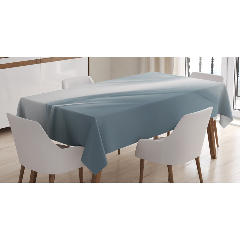 Grey Tablecloth, Soft Abstract Digital Print Design In Purity Inspired Concept Style Urban Modern, Rectangular Table Cover For Dining Room Kitchen Decor, 52" X 70", Grey