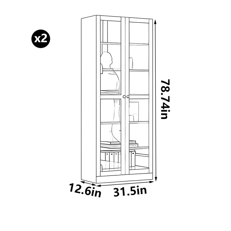 Modern solid wood high appearance level bookcase