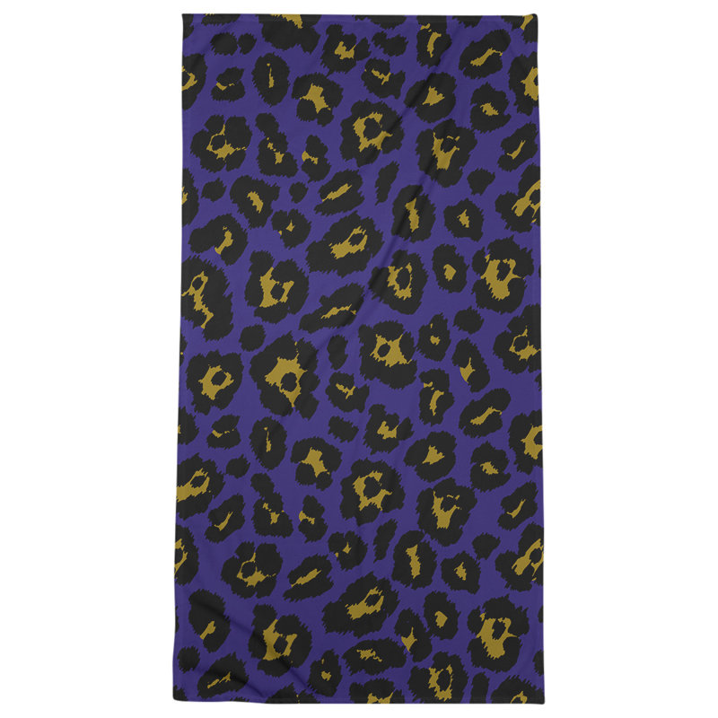 Lucida Bath Towel, Microfiber, Purple/Metallic Gold/Black