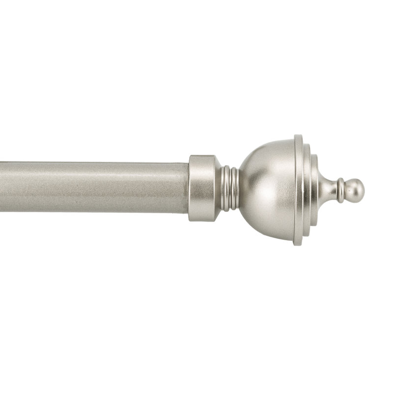 Tringle à rideau simple 5/8 po avec fleurons royaux, 28" –  48", Étain