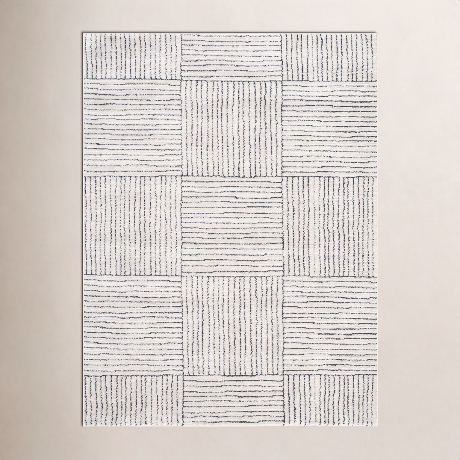 Galey Alix x Livabliss Architect Abstract Rug, Ivory/Black, Rectangle 6'7" x 9'