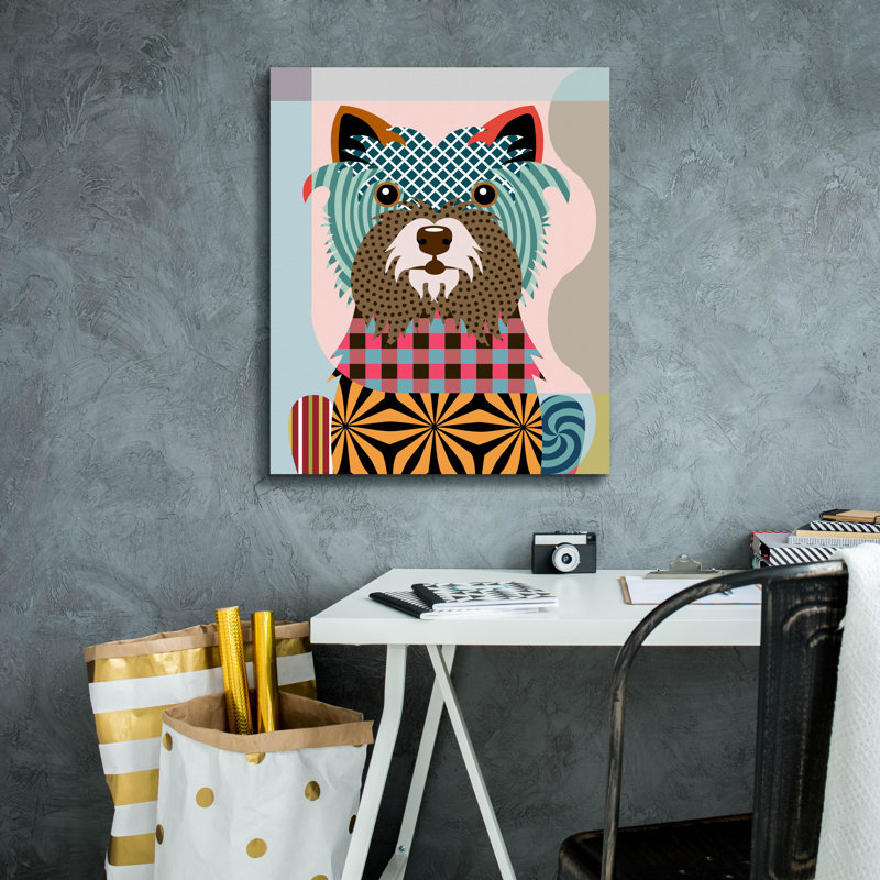 «Cairn Terrier» par Lanre Adefioyue, H 24 po x l 20 po x P 0,75 po