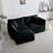 Chenille Two-Seater Sofa With 1 Footrest, 2 Seater L-Shaped Sectional With Ottoman,Loveseat With Ottoman For Small Living Space Chenille-672467073