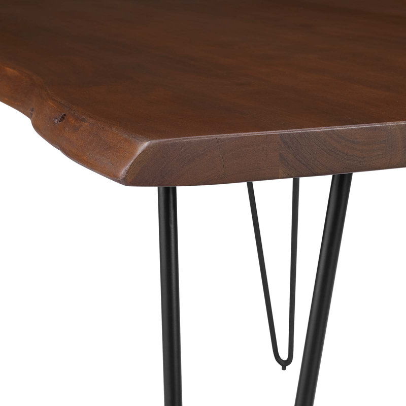 Modway Ardor 60" Live Edge Acacia Wood Rectangular Dining Table, Black