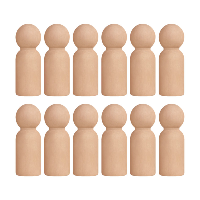 Ilot Peg Dolls Inachevé petit garçon 1-11 / 16 pouces paquet de 30 personnes en bois pour artisanat pièces d'échecs