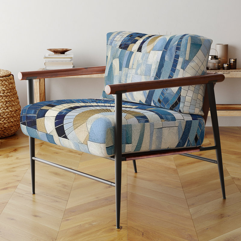 Fauteuil d'appoint rembourré Gold Constructing Blue Realms IV, Doré