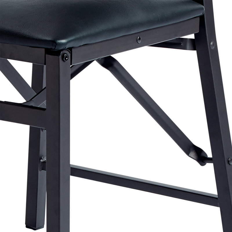Ensemble de 2 chaises de salle à manger pliables Ailse, chaises d'appoint sans accoudoirs avec sièges rembourrés, chaises de salle à manger Parsons en cuir de polyuréthane pliables pour le salon de la cuisine