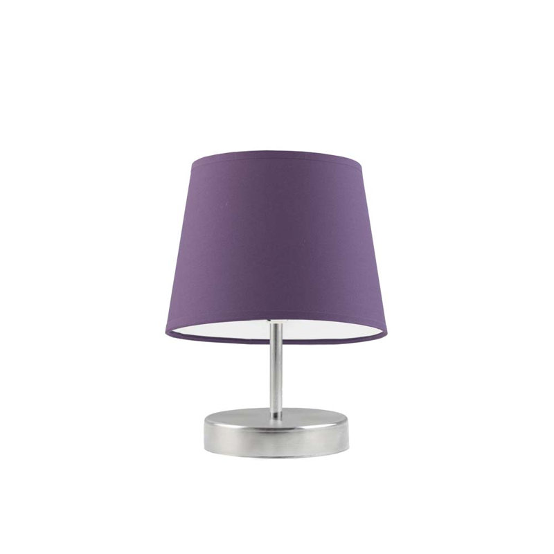 Deok Metal Table Lamp, Purple, Brushed Nickel
