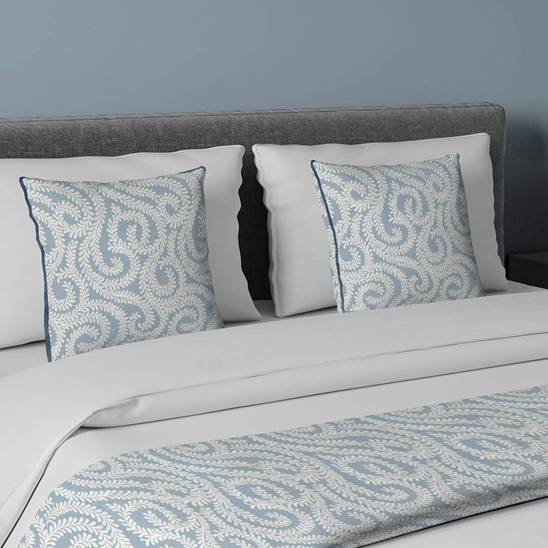 Petya Rayon Geometric Shapes Bedspread, Wedgewood Blue