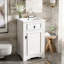 Meuble-lavabo de rangement avec lavabo en céramique-581163465