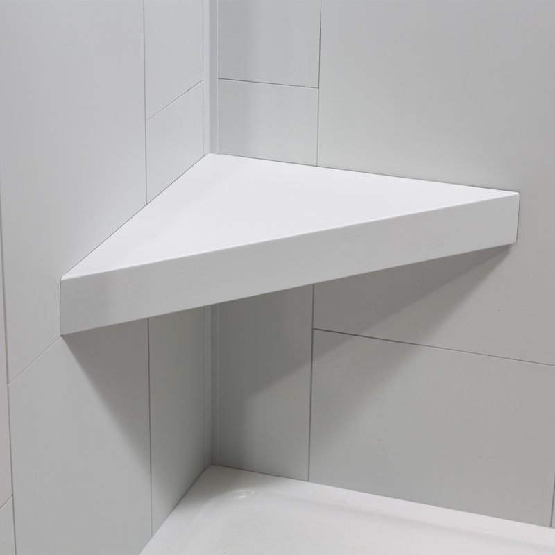 Palisade Vinyl Waterproof Corner Shower Bench, Dusty Pearl