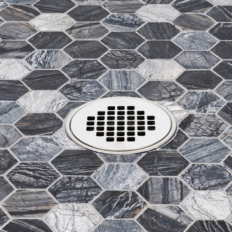 Baril de vidange rond en ABS 2 po et crépine à fixation rapide en nickel brossé avec anneau, Nickel brossé