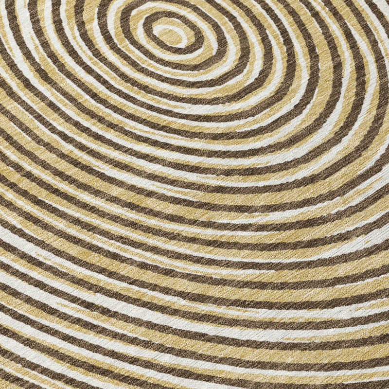 Machine Washable Indoor/Outdoor Chantille ACN2647 Geometric Rug, Chocolate, 8' Round