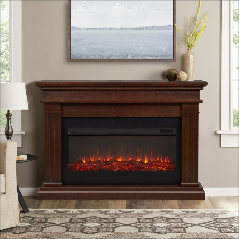 Beau 59" Landscape Electric Fireplace by Real Flame, Dark Walnut, Standard