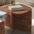 Modern Walnut And Sapphire Marble Irregular Coffee Table Nesting Set