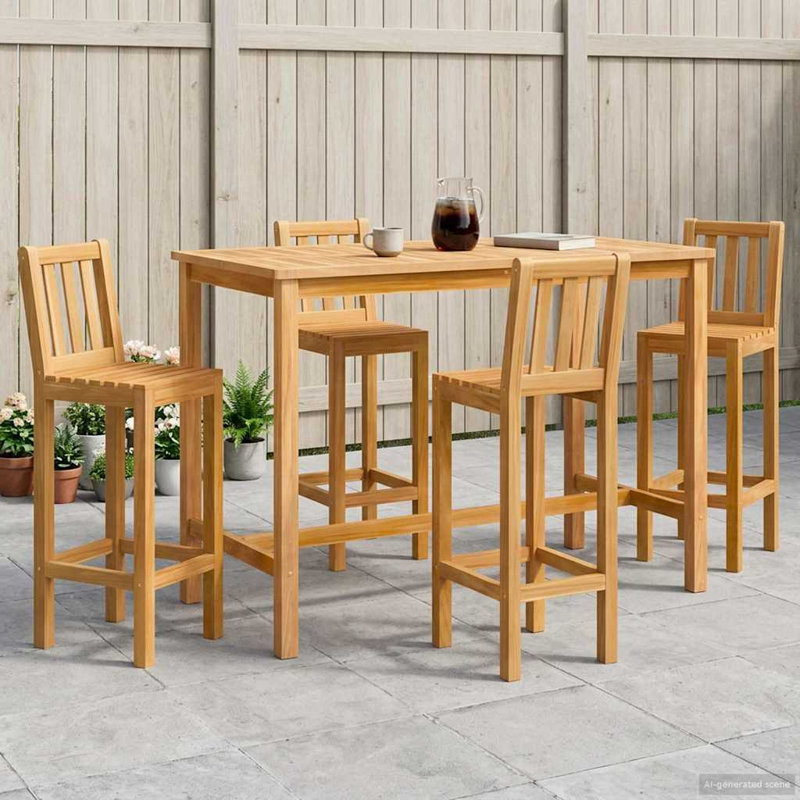 Solid Wood Patio Dining Set Table,