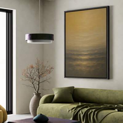 Framed Canvas Wall Art - Green Landscape Wall Prints for Bedroom - 16"x24"