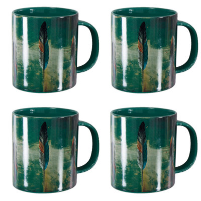 Tossed Feather Ceramic Coffee Mug