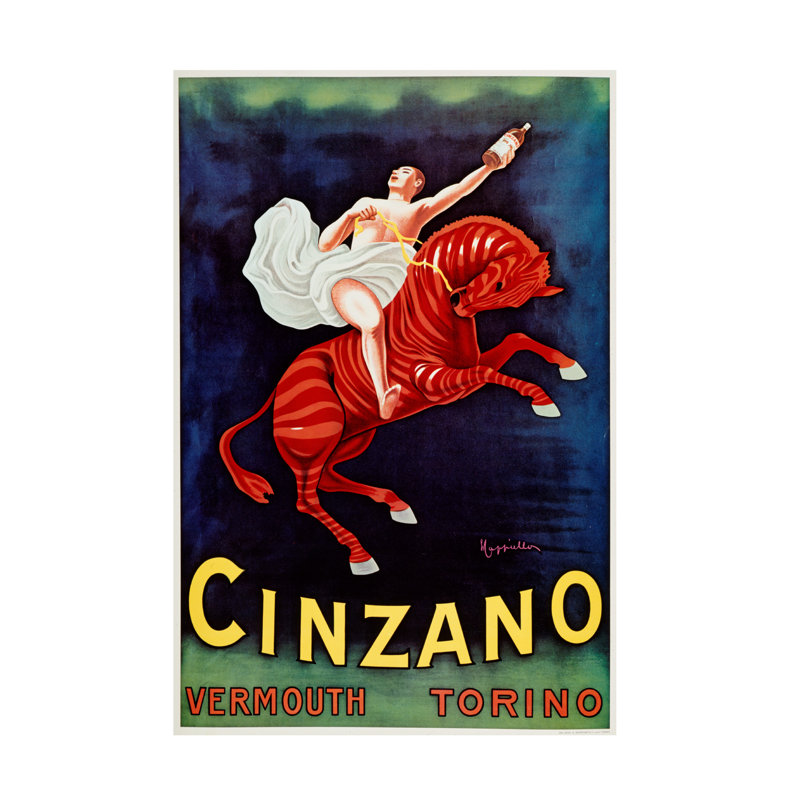 Art sur toile Marcus Jules Cinzano, H 19 po x l 12 po