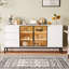 Garde-manger blanc avec 3 tiroirs et charnières, charnières nécessitant peu d'entretien