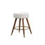 Tabouret pivotant à 360 ° à hauteur de comptoir - Mid-Century moderne, revêtement blanc Boucle, revêtement de couleur bois en blanc, bois, salle à manger Passion