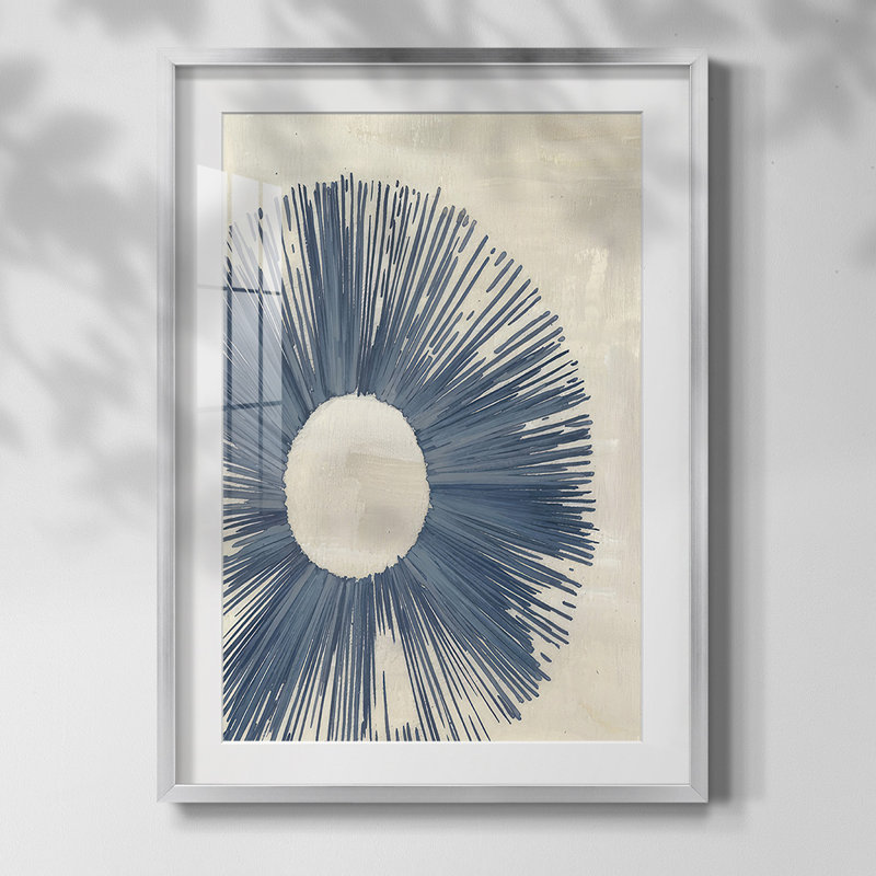 «Blue Burst II» - peinture à cadre unique, Argent
